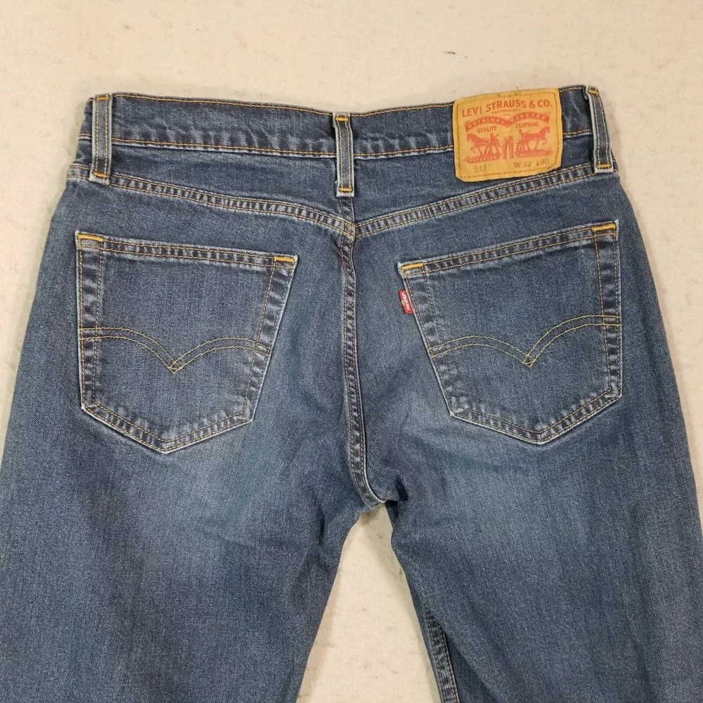Levi's 511 jeans men's 32x30 slim straight blue stretch denim pants